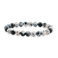 Blue White Agate Beaded Stretch Bracelet 80.00 ctw