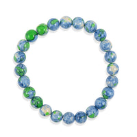 Multi Sky Blue Agate Beaded Stretch Bracelet 80.00 ctw