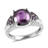 EverTrue Simulated Amethyst Color Diamond Ring in Stainless Steel (Size 10.0) 9.50 ctw