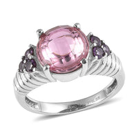 EverTrue Simulated Amethyst Color Diamond Ring in Stainless Steel (Size 10.0) 9.50 ctw