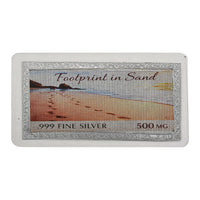 999 Fine Silver Footprint in Sand Embossed Bar 500 mg