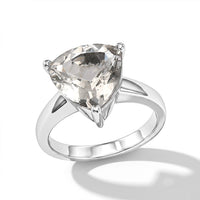 EverTrue White Topaz Solitaire Ring in Stainless Steel (Size 10.0) 6.50 ctw
