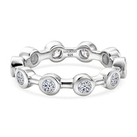 Luxuriant Lab Grown Diamond (G-H, SI) Ring in Rhodium Over Sterling Silver (Size 9.0) 1.15 ctw
