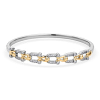 Simulated Diamond Bangle Bracelet in Dualtone (7.00 In) 1.50 ctw
