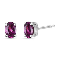 D'Joy AAA Radiant Ember Garnet Stud Earrings in Rhodium Over Sterling Silver 1.20 ctw