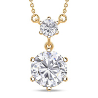 D'Joy Moissanite 3.90 ctw Necklace in 18K Vermeil Yellow Gold Over Sterling Silver 18-20 Inches