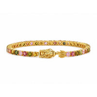 D'Joy Premim Multi-Tourmaline Tennis Bracelet in 18K Vermeil YG Over Sterling Silver (7.25 In) 11.00 ctw