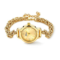 Genoa PC21S Japan Movement Watch with ION Plated YG Stainless Steel Byzantine Chain Strap (7.5-8.5 In)