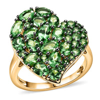 D'Joy Premium Tsavorite Garnet Ring in 18K Vermeil YG Over Sterling Silver (Size 10.0) 3.00 ctw