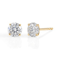 10K Yellow Gold Moissanite (Rnd 5.5mm) Stud Earrings 1.10 ctw