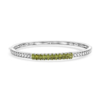 EverTrue Hebei Peridot Bangle Bracelet in Platinum Bond (6.50 In) 2.90 ctw