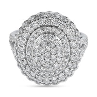Luxuriant Lab Grown Diamond (G-H, SI) Ring in S (6.75) Rhodium Over Sterling Silver 2.00 ctw