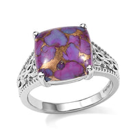 EverTrue Mojave Purple Turquoise Solitaire Ring in Stainless Steel (Size 10.0) 8.25 ctw