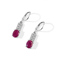 EverTrue Taveta Ruby 3.50 ctw Lever Back Earrings in Stainless Steel