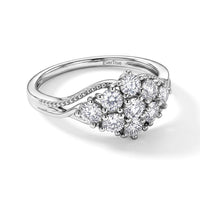 EverTrue Moissanite Cluster Ring in Platinum Bond (Size 10.0) 0.90 ctw