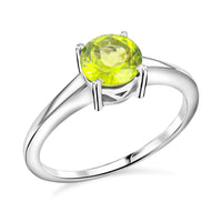 Hebei Peridot Solitaire Ring in Sterling Silver (Size 6.0) 0.85 ctw