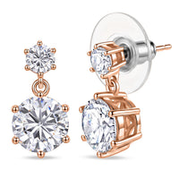 D'Joy Heart & Arrow Cut Moissanite Earrings in 18K Vermeil Rose Gold Over Sterling Silver 4.50 ctw