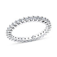 D'Joy Moissanite Eternity Band Ring in Rhodium Over Sterling Silver (Size 10.0) 1.00 ctw