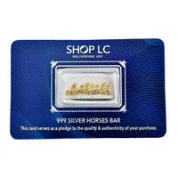 22K YG Over and 999 Fine Silver 7 Horses Embossed Bar (5 g)