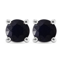 D'Joy Kanchanaburi Blue Sapphire (DF) Earrings in Rhodium Over Sterling Silver 1.35 ctw