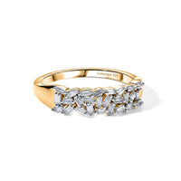 Luxuriant Lab Grown Diamond (G-H, SI) Half Eternity Band Ring in 18K Vermeil Yellow Gold Over Sterling Silver (Size 10.0) 0.25 ctw
