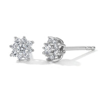 Luxuriant Lab Grown Diamond (G-H, SI) Earrings in Rhodium Over Sterling Silver 0.33 ctw