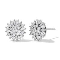 Luxuriant Lab Grown Diamond (G-H, SI) Cluster Earrings in Sterling Silver 1.00 ctw