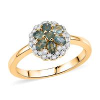 D'Joy Narsipatnam Alexandrite, Moissanite Ring in 18K Vermeil YG Over Sterling Silver (Size 10.0) 0.75 ctw