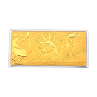 24K Yellow Gold Spirit of Freedom Strength of America Embossed Sheet (155x75mm) 100mg