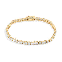Luxuriant Lab Grown Diamond SI 10.00 ctw Tennis Bracelet in 14K YG Over Sterling Silver (6.50 In)