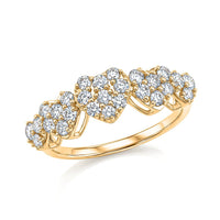 Luxuriant Lab Grown Diamond (SI) Ring in 14K YG Over Sterling Silver (Size 6.0) 0.90 ctw