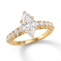 Luxuriant Lab Grown Diamond (SI) Ring in 14K YG Over Sterling Silver (Size 6.0) 2.15 ctw
