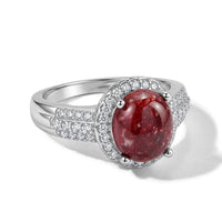 EverTrue Norwegian Thulite and White Zircon 4.15 ctw Ring in Platinum Bond (Size 10.0)
