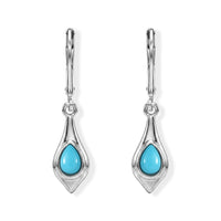 EverTrue Sleeping Beauty Turquoise 0.80 ctw Lever Back Earrings in Platinum Bond