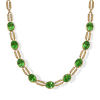 EverTrue Chartreuse Quartz Infinity Link necklace (18-20 Inches) in 18K YG Plated 20.00 ctw
