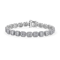 Luxuriant Lab Grown Diamond G-H SI 4.90 ctw Tennis Bracelet in Rhodium Over Sterling Silver (7.50 In)