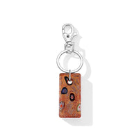 Multi Color Murano Style Keychain in Stainless Steel