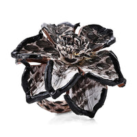 Gray Snake Embossed Faux Leather Ring (Adjustable)