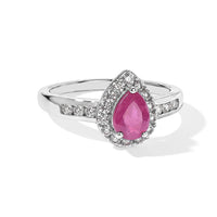 D''Joy Niassa Ruby (FF) and White Zircon 1.50 ctw Ring in Rhodium Over Sterling Silver (Size 10.0)