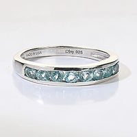 D''Joy Lagoon Apatite 0.50 ctw Ring in Rhodium Over Sterling Silver (Size 10.0)