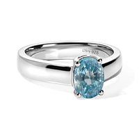 D'Joy Teal Grandidierite Ring in Rhodium Over Sterling Silver (Size 10.0) 1.30 ctw