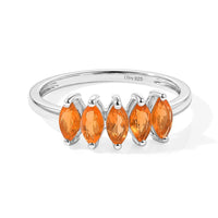D'Joy Jalisco Fire Opal 5 Stone Ring in Rhodium Over Sterling Silver (Size 6) 0.50 ctw