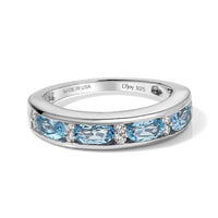 D'Joy Grandidierite, White Zircon Ring in Rhodium Over Sterling Silver (Size 10.0) 1.10 ctw