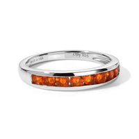 D'Joy Jalisco Fire Opal Ring in Rhodium Over Sterling Silver (Size 10) 0.40 ctw