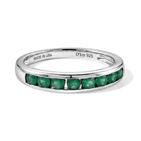 D'Joy Socoto Emerald 0.50 ctw Ring in Rhodium Over Sterling Silver (Size 6.0)