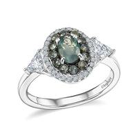 D'Joy Narsipatnam Alexandrite and White Zircon 1.85 ctw Ring in Rhodium Over Sterling Silver