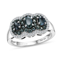 D'Joy Narsipatnam Alexandrite and Moissanite 1.60 ctw Ring in Rhodium Over Sterling Silver