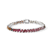 D'Joy Multi-Tourmaline Shades of Forever Bracelet in Rhodium Over Sterling Silver (6.50 In) 9.50 ctw