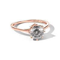 D'Joy 120 Facets Moissanite Ring in 18K Vermeil Rose Gold Over Sterling Silver (Size 10.0) 2.00 ctw