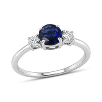 D'Joy Premium Kashmir Kyanite, Moissanite Ring in Rhodium Over Sterling Silver (Size 10.0) 1.30 ctw